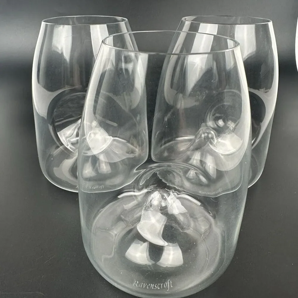 Ravenscroft Crystal Vintner's Stemless Wine Tasting Glasses - Set Of 3